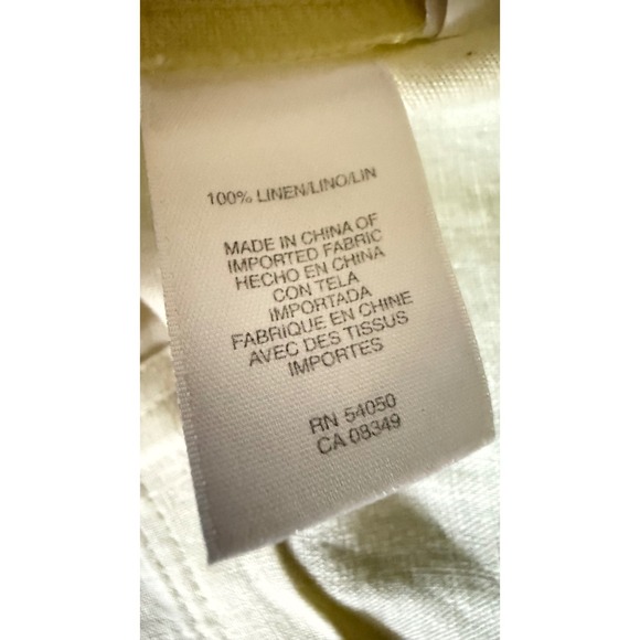 Jones NY Linen Button Down Pleated Front Jacket Pastel Yellow Soft Girl Size 18 - Picture 12 of 12